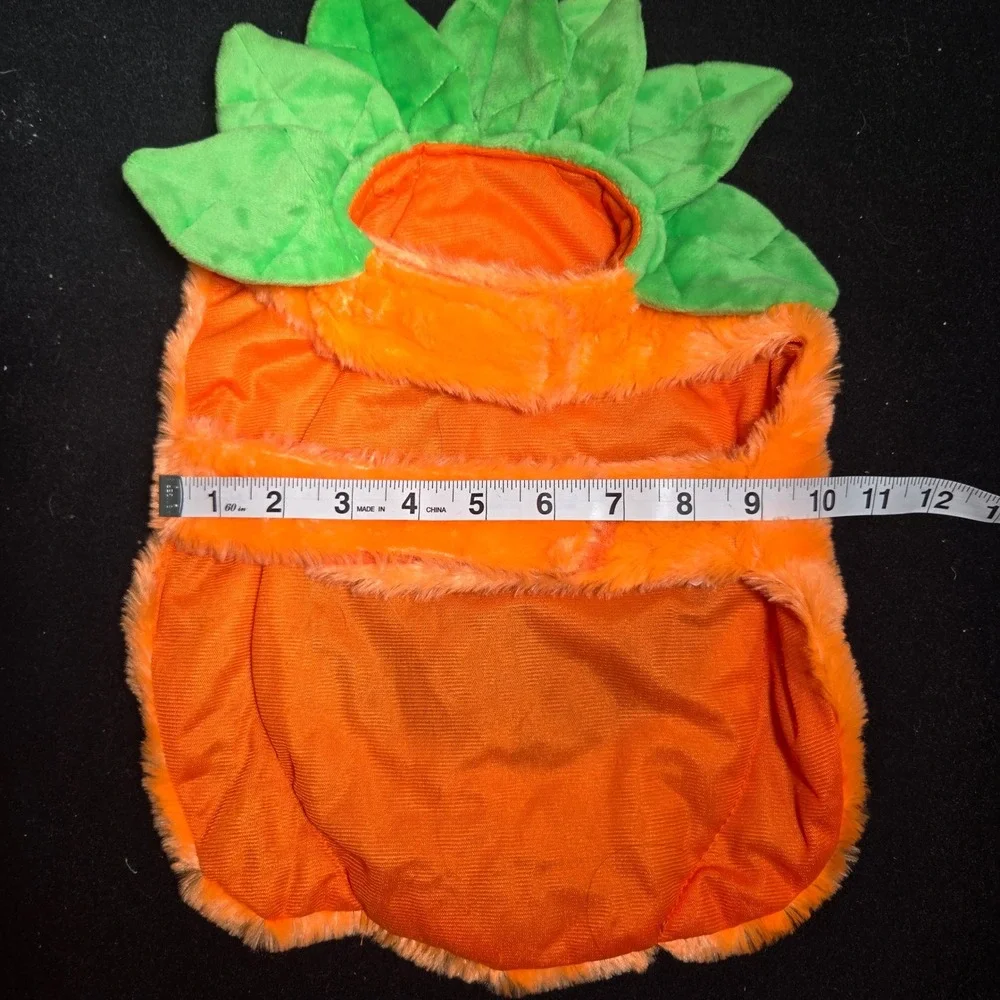 Orange Plush Pumpkin Jack-O-Lantern Pet Dog Costume Halloween Small Medium